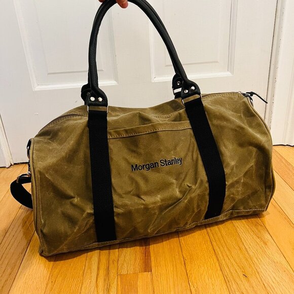 Morgan Stanley Wax Canvas Duffle Banker Bag - Picture 1 of 16